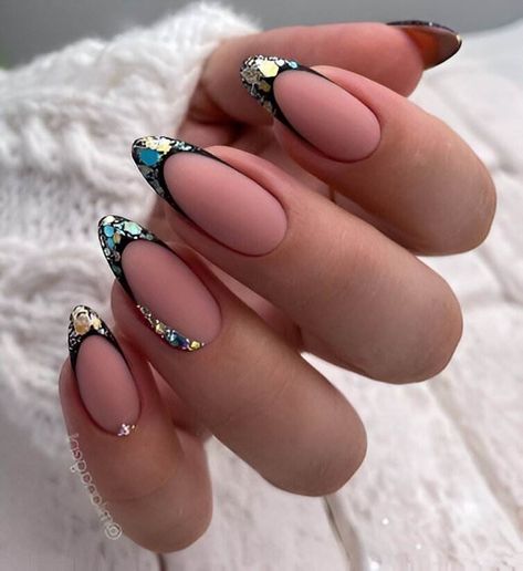 French Tip Nail Designs, Stylish Nails Designs, Almond Acrylic Nails, Black Nail, Uñas Acrilicas, Elegant Nails, Beautiful Nail Art, Fancy Nails, Chic Nails