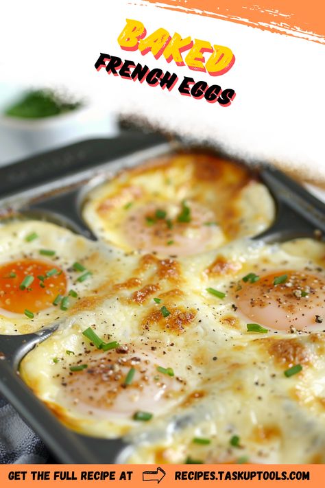 Experience the luxurious taste of France in your own kitchen with our Baked French Eggs recipe. This culinary delight guarantees to transport your palate straight to a cozy Parisian bistro. Follow our easy, step-by-step guide to creating this savory, creamy delicacy. Perfect for breakfast, brunch or even a classy dinner. For more delectable and authentic French recipes, follow our Pinterest page. Bon appétit! French Eggs Baked, French Baked Eggs, Authentic French Recipes, Laundry Recipe, French Recipes Authentic, French Eggs, Baked Egg Cups, Egg Calories, Traditional French Recipes