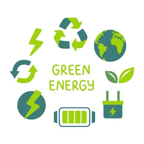 Green energy concept icons. ecology and ... | Premium Vector #Freepik #vector #logo #design #technology #leaf Sustainable Energy Logo, Green Technology Logo, Renewable Energy Logo, Logo Design Technology, Green Energy Design, Environmental Logo Design, Green Energy Logo, Energy Logo Design, Environment Logo