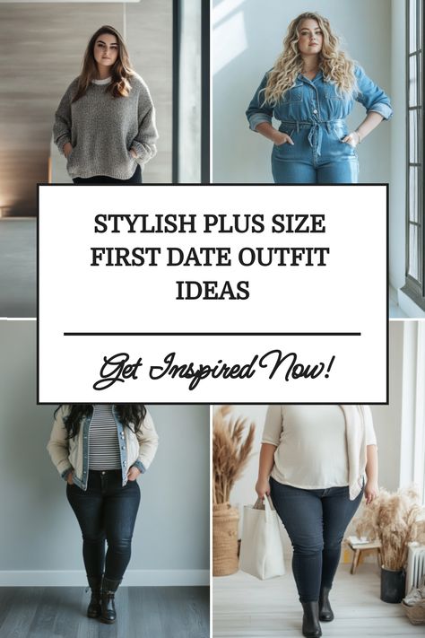 Stylish plus-size outfit inspiration for a first date featuring casual and chic looks. Coffee Date Outfit Midsize, First Date Outfit Winter Plus Size, Plus Size Dinner Outfit Casual, 2xl Women Plus Size Outfits, Plus Size First Date Outfit, Casual First Date Outfit Winter, Outfits Curvy Women, What To Wear To A Bar, Casual First Date Outfit