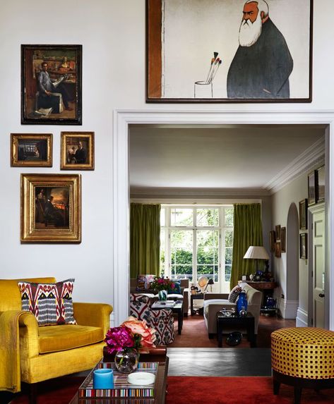 A London Mansion That Could Be A Private Museum {Katrin Bellinger Master Collector} London Mansion, Private Museum, Living Room Spaces, Design Del Prodotto, Boho Interior, A Living Room, Interior Design Styles, Living Room Interior, Living Room Wall