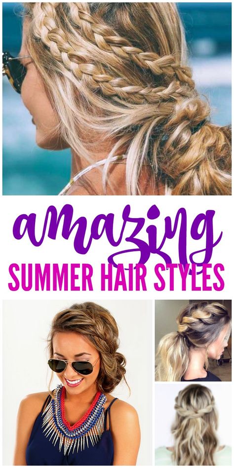 Summer Hair Styles, Curls Braids, Beach Hairstyles For Long Hair, Beach Hairstyles Medium, Simple Summer, Pool Hairstyles, Easy Summer Hairstyles, Summer Hair, Beach Hair