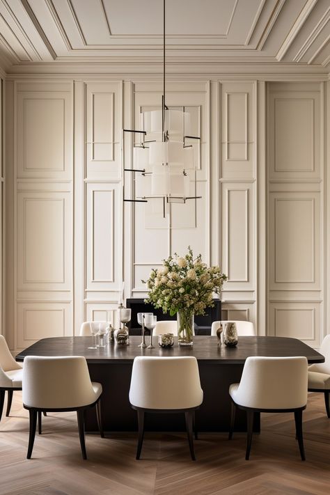 Dining Room Decor | Dining Room Decor Ideas Luxury Private Dining Room, American Classic Dining Room, Formal Dining Room Modern, Contemporary Dining Room Table, Modern Classic Dining Room, Neoclassical Dining Room, Classic Modern Interior, Fine Dining Room, Classic Apartment