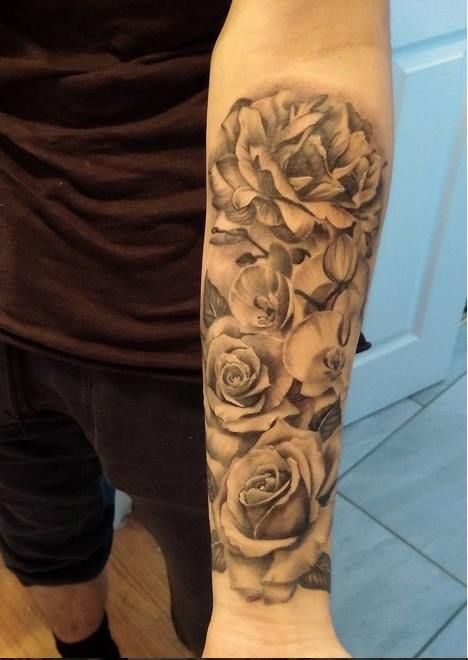 Roses And Orchids Tattoo, Orchid Rose Tattoo, Rose And Orchid Tattoo, Carnation And Rose Tattoo, Rose And Carnation Tattoo, Carnations Tattoo, Kid Tattoos, Carnation Flower Tattoo, Toronto Tattoo