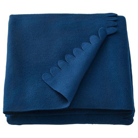 IKEA - POLARVIDE, Throw, dark blue, The fleece throw feels soft against your skin and can be machine washed. Winter Patio, Personalized Pet Blanket, Faux Marble Coffee Table, Ektorp Sofa, Indigo Quilt, Plastic Watering Can, Rain Wedding, Color Room, Ikea Ireland