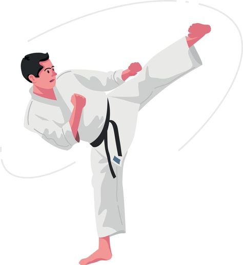 karate sportsman asian fighter. Vector illustration Karate Illustration, Illustration Advertisement, Environment Design, Karate, Vector Free, Vector Illustration, Design