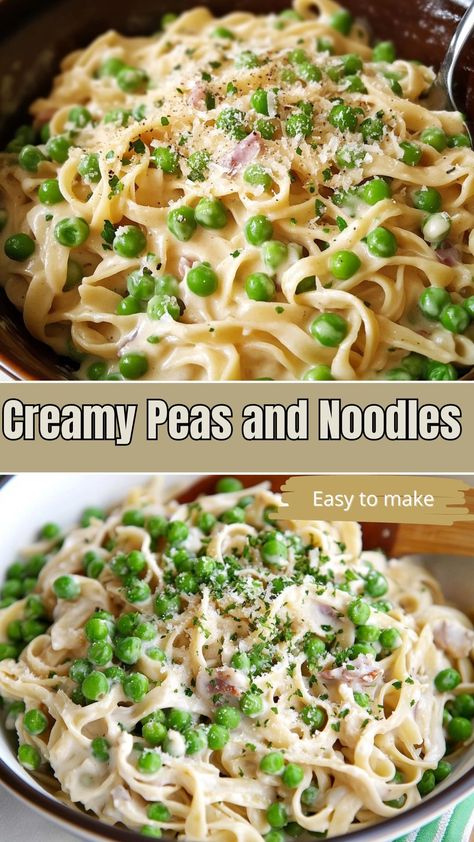 Deliciously Creamy Peas and Noodles Recipe – Quick & Easy! Creamy Skillet Noodles With Peas, Noodles And Gravy Recipe, Egg Noodles Dishes Vegetarian, Noodles And Peas Recipe, Spaghetti With Peas Recipes, Creamy Peas And Noodles 12 Tomatoes, Egg Noodle Soup Recipes Vegetarian, Fine Egg Noodles Dishes, Peas And Noodles