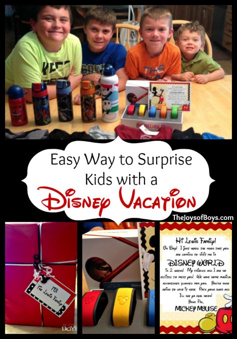 Disney Vacation Disney Vacation Surprise Reveal, Disney Surprise Box Ideas, Surprise Kids With Disney Trip Ideas, Were Going To Disney Surprise, How To Surprise Kids With Disney Trip, Surprise We’re Going To Disney World, Disney Vacation Surprise, Disney Trip Reveal, Disney Reveal