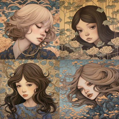 Audrey Kawasaki Art, Jim Steranko, Audrey Kawasaki, Grunge Outfit, Aesthetic Grunge Outfit, Artistic Installation, Line Work, Aesthetic Grunge, Muted Colors