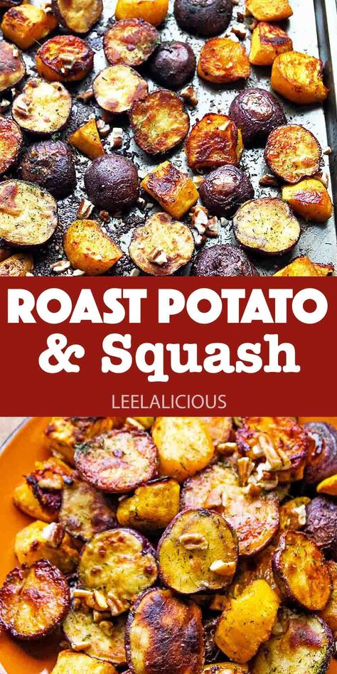 Acorn Squash And Potatoes, Roasted Butternut Squash And Sweet Potatoe, Roasted Butternut Squash And Potatoes, Potato And Butternut Squash Recipes, Roasted Squash And Potatoes, Roasted Potatoes And Butternut Squash, Roasted Potatoes And Squash In Oven, Potato And Squash Recipes, Squash And Potato Recipes