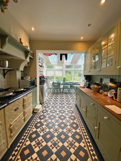 Before and after: a dated conservatory turned industrial-style kitchen extension | Real Homes Conservatory To Kitchen Conversion, Small Conservatory Extension, Galley Kitchen Extension, Open Plan Galley Kitchen, Conservatory Off Kitchen, Kitchen In Conservatory, Galley Style Kitchen Ideas, Tiny Conservatory Ideas, Glass Kitchen Extension