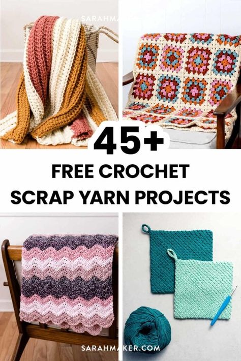 Leftover Yarn Projects Crochet, Crochet Scrap Yarn Projects, Scrap Yarn Projects, Leftover Yarn Project, Sustainable Projects, Yarn Projects Crochet, Crochet Scarf For Beginners, Scrap Crochet, Crochet Blanket Chevron