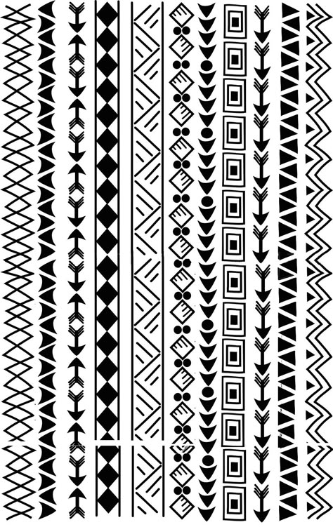 border patterns African Border Pattern Design, Warli Border Design, Border Tattoo Ideas, Warli Art Border Design, Tattoo Borders, Cover Ups Tattoo, Patterns Black And White, Border Patterns, Maori Tattoos