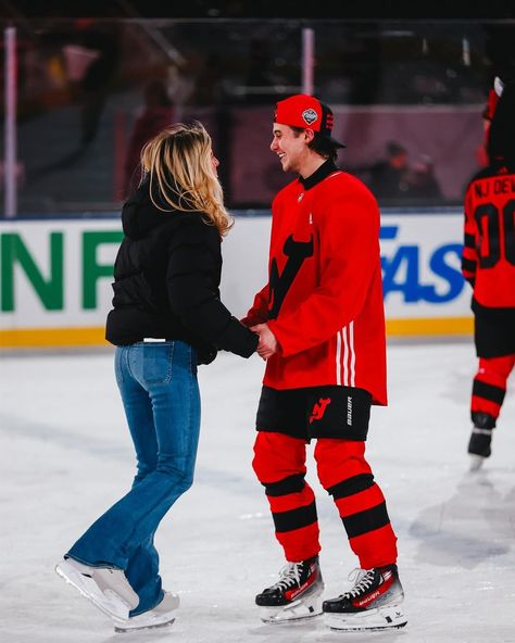 The Devils are all smiles from hitting the ice. 😁 Catch the @njdevils in the 2024 @navyfederal NHL #StadiumSeries TOMORROW at 8p ET on… | Instagram Hughes Family, Hughes Brothers, Hockey Girlfriend, Boys Hockey, Jack Hughes, Hot Hockey Players, The Devils, Ice Hockey Players, Attractive Guys