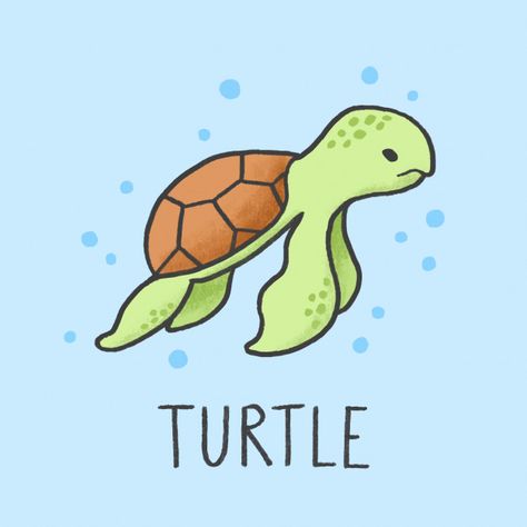 Cute turtle cartoon hand drawn style Cute Turtles Cartoon, Cute Turtle Cartoon, Cute Turtle Drawings, Turtle Cartoon, Sea Turtle Drawing, Kawaii Turtle, Turtle Drawing, Cute Turtle, Animal Doodles