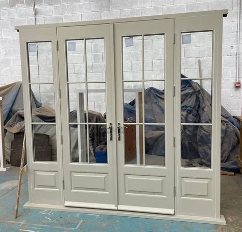 Hardwood Timber French Doors with sidelights! Glazed! Bespoke! Made to measure! | eBay French Doors With Sidelights, Traditional French Doors, Doors With Sidelights, Door Sidelights, Internal French Doors, Door Design Interior, Listed Building, French Doors Interior, French Door