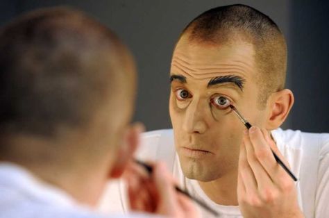 Tom Corbeil, who plays Lurch in "The Addams Family," applies makeup to transform himself into character before a show at Proctors on Wednesday, Nov. 30, 2011 in Schenectady, N.Y. (Lori Van Buren / Times Union) Photo: Lori Van Buren Lurch Costume Diy, Lurch Addams Family Costume, Lurch Costume, Lurch Addams Family, Lurch Addams, Addams Family Characters, Addams Family Musical, Musical Hair, Addams Family Costumes