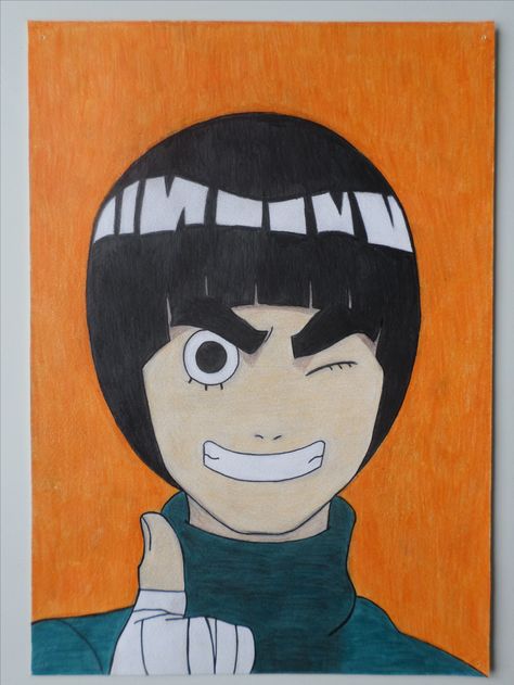 Rock Lee Painting, Rock Lee Sketch, Rock Lee Drawing, Naruto Canvas, Naruto Drawings Easy, Anime Canvas Painting, Naruto Painting, Drawing Superheroes, Naruto Sketch Drawing