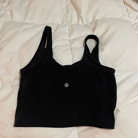 Lulu Lemon Size 6 Cropped Black Align Tank Barely worn Black Align Tank, Lululemon Align Tank, Align Tank, Lululemon Tops, Lulu Lemon, Lululemon Align, Athletic Outfits, Black Crop, Clothes Outfits