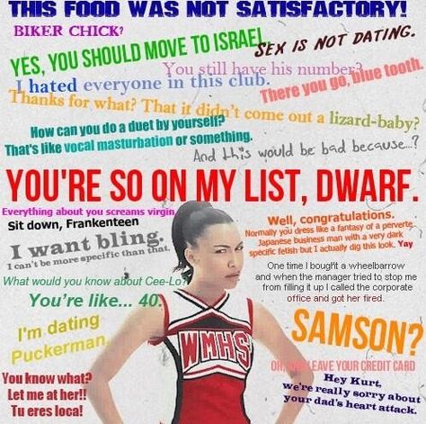 Santana quotes Glee Santana And Brittany, Glee Funny, Brittany And Santana, Naya Rivera Glee, Glee Memes, Share Quotes, Glee Quotes, Santana Lopez, Glee Club