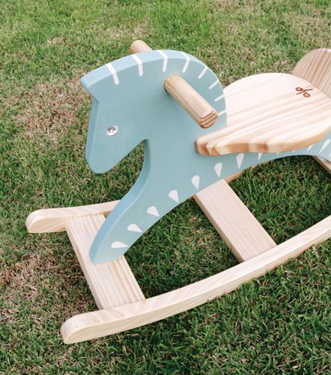 Rocking Horse Diy, Rocking Unicorn, Celadon Pottery, Baby Rocking Horse, Wood Rocking Horse, Floor Lamp Shade, Lantern Table Lamp, Kids Rocking Chair, Baby Mirror