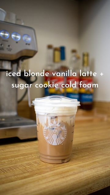 Starbucks Blonde Nespresso Recipes, Blonde Roast Starbucks Drinks, Torani Cupcake Syrup Recipe, Blonde Roast Starbucks Coffee Recipes, Sugar Cookie Cold Foam Starbucks, Sugar Cookie Cold Foam, Iced Blonde Vanilla Latte Starbucks, Blonde Espresso Starbucks Drinks, Blonde Espresso Starbucks