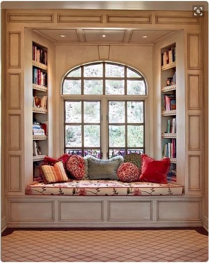 Home Library Design Ideas, Library Seating, Window Bench Seat, Home Library Rooms, Window Seat Design, Bedroom Seating Area, Window Nook, Corner Seating, Storage Bench Seating