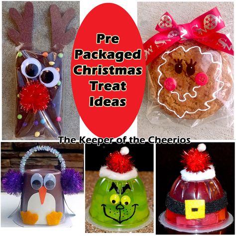 pre-packaged-christmas-treat-ideas Christmas School Treats, Christmas Treat Ideas, Kids Christmas Treats, Christmas Party Snacks, Diy Christmas Treats, School Christmas Party, Christmas Treat Bags, Classroom Treats, Kids Christmas Party