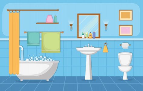 Bathroom Clipart, Toilet Cartoon, Sequencing Activities Kindergarten, Bathroom Illustration, Bathroom Drawing, Background Presentation, Cartoon Bathroom, Bathroom Cartoon, Bus Interior