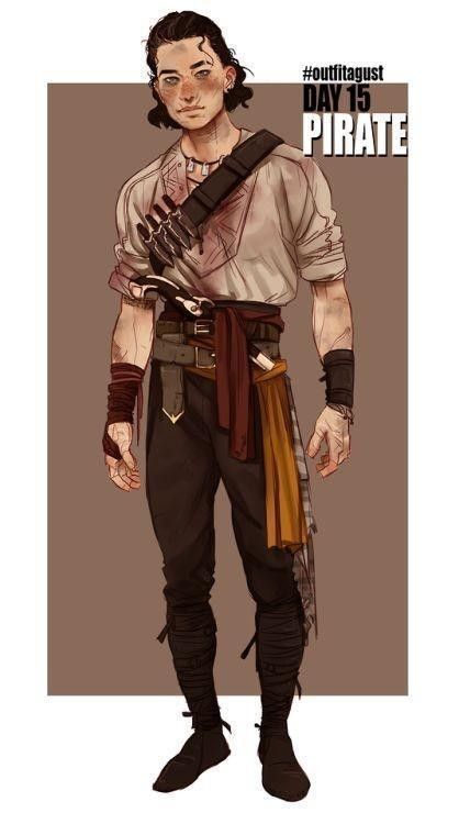 Character Art Challenge, Pirate Clothing, Rogue Character, Ren Faire Outfits, Pirate Outfit, Pirate Art, Adventure Outfit, Pirate Costume, Fantasy Costumes