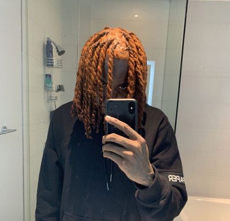 𝒪𝓇𝒶𝓃ℊℯ | Dreadlock hairstyles for men, Hair twist styles, Short locs hairstyles Orange Locs Men, Orange Dreads Men, Ginger Dreads Black Man, Dreds Locs Men Dyed, Red Blonde Locs, Loc Colors Men, Man Locks Hairstyles, Ginger Locs Black Man, Locs Color Ideas Men