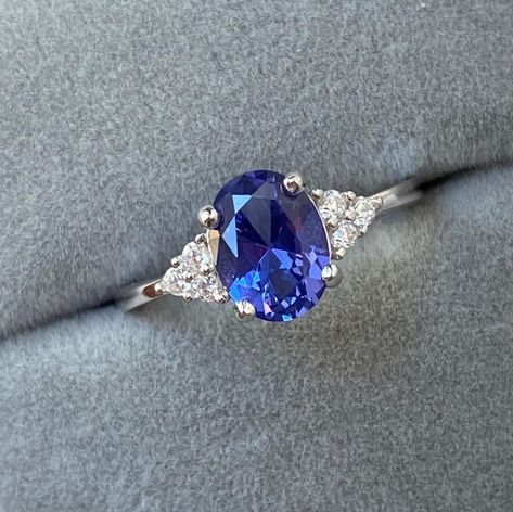 LAST SIZES Natural Tanzanite Engagement Ring Sterling Silver | Etsy Engagement Ring Purple, Tanzanite And Diamond Ring, Blue Gemstone Ring, Tanzanite Engagement Ring, Blue Gemstone Rings, Tanzanite Diamond Ring, Ring Purple, Garnet Pendant, Tanzanite Ring