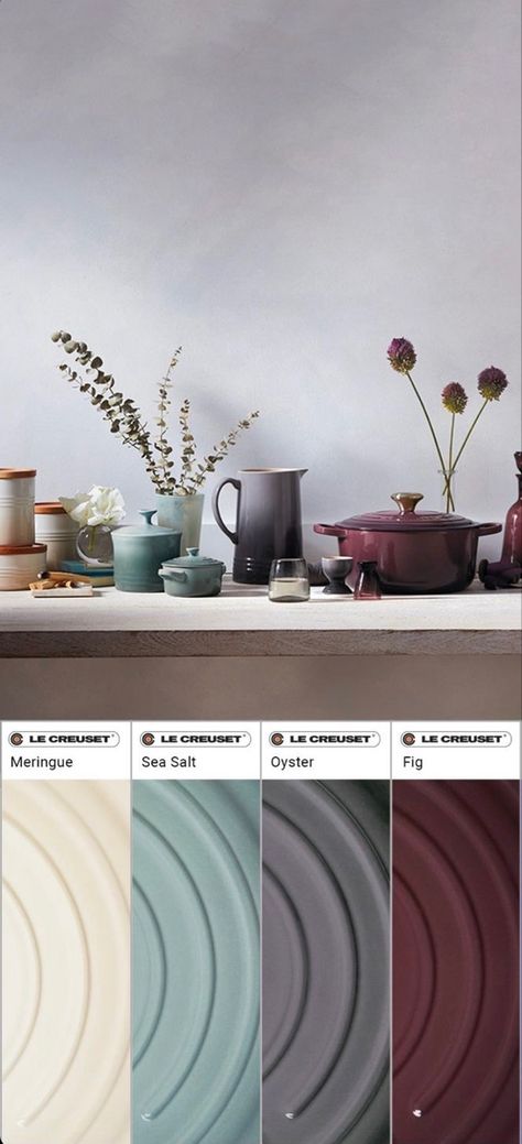 Le Creuset Mix And Match, Le Creuset Oyster, Le Creuset Color Palette, Le Creuset Colors Combinations, Le Creuset Aesthetic, Le Crueset, Le Creuset Colors, Farmhouse Fresh, Colors Combinations