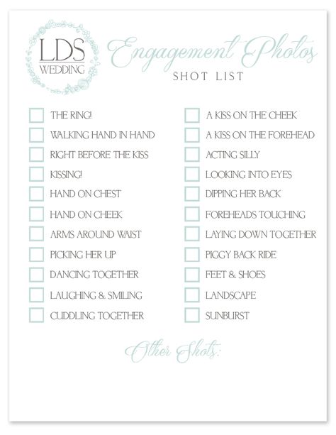 LDS Wedding Checklists | Free & Printable for All Your Planning Needs! Photography Checklist, Wedding Checklists, Planning A Small Wedding, Photo Checklist, Wedding Shot List, Wedding Photography Checklist, Lds Wedding, Planning Checklist, Engagement Photo Poses