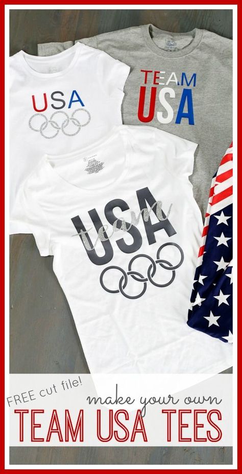 Team Usa Olympics, Olympic Party, Expressions Vinyl, Usa Tee, Usa Olympics, Mason Jar Crafts Diy, Free Cut Files, Bee Crafts, The Olympics