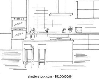 Room Outline, Future Pictures, Kitchen Elevation, Black White Home, Drawing Furniture, Kitchen Drawing, Elevation Drawing, Interior Design Renderings, Interior Architecture Drawing