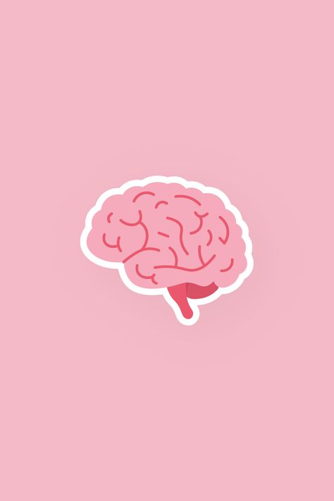 a pink brain icon with dark pink lines inside the icon depicting the veins and general blood flow. All of this is on a light pink background. Cute Brain Doodle, Cute Brain Illustration, Pink Brain Aesthetic, Psychology Cartoon, Psychology Doodles, Neurology Aesthetic, Psychology Icon, Brain Animation, Mind Doodle