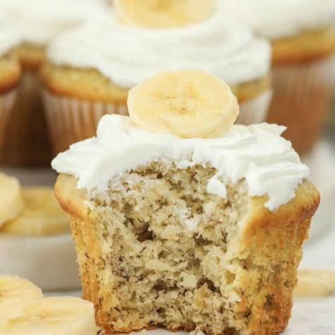 Grandpa’s Banana Cupcakes - Spend With Pennies Jasmine Cupcakes, Banana Bread Cupcakes, Banana Cupcake, Banana Blueberry Muffins, Banana Cupcakes, Spend With Pennies, Moist Banana Bread, Easy Banana Bread Recipe, Make Banana Bread