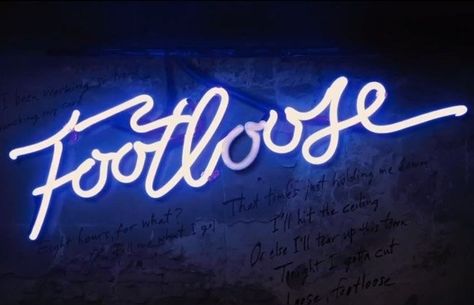 Image #neon sign #vintage #footloose Footloose The Musical, 8th Grade Dance Themes, Footloose Movie, Footloose 2011, Imagine Song, Musical Logo, Homecoming Themes, Neon Typography, Best Typography