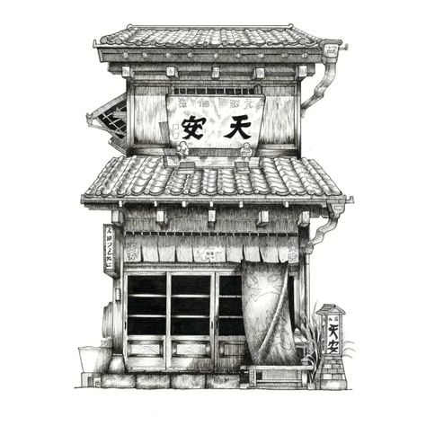 Nayadet Ghio | Ink & Crosshatching (@nayadet_ghio_artwork) • Photos et vidéos Instagram Ink Architecture, Pen Art Work, Building Sketch, Japan Architecture, Interior Design Sketches, Architecture Drawing Art, Traditional Exterior, Friend Anime, Japanese Architecture