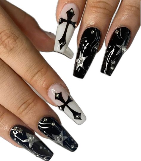 Alaska Thunder, Alt Nails Acrylics, Quartz Nails, Square Nail, Punk Nails, Gothic Nails, Quartz Nail, Goth Nails, Grunge Nails