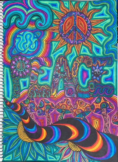 Trippy Drawing Ideas Easy Color, Trippy Outline Drawings, Trippy Zentangle Patterns, Sharpie Drawings Colorful, Trippy Drawings Colorful, Trippy Drawing Patterns, High Drawings Trippy, Trippy Easy Drawings, Trippy Draws