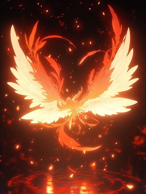 Fire Mythical Creatures, Phoenix Wings Art, Human Phoenix Character Design, Fire Magic Art, Phoenix Concept Art, Phoenix Character Design, Phoenix Reference, Fenix Art, Phoenix Fanart