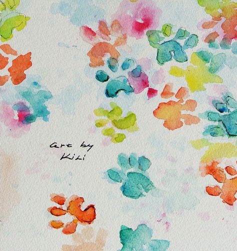 Puppy Prints. – Goldfish Kiss Dog Paw Print Craft, Paw Print Crafts, Paw Print Art, Paw Art, Puppy Prints, Dog Projects, Dog Crafts, Dog Paw Print, Animal Projects