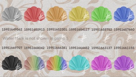 Shell Pillow Decals 1/3! Let me know if the codes do not work properly. Pillow Decals, Shell Pillow, Roblox Decal Codes, Roblox Decals, Decals Codes, Bloxburg Decals Codes, Bloxburg Decals, Decal Codes, Black Pillows