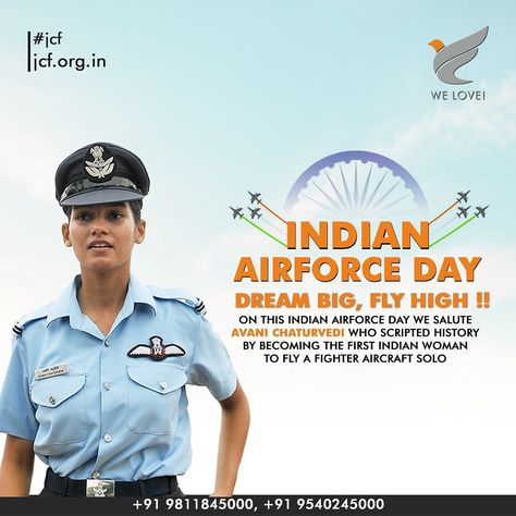 There is something special about women pilots. They are not only serving our nation but creates inspiration for many others. We feel proud that one of the daughters of the country Avani Chaturvedi has become the first Indian woman to fly a fighter aircraft solo. On this Indian Airforce Day, we salute all the fighters who are serving the nation and protecting us. #IndianAirforceDay #JCF #JoveConsciousFoundation #YUVIKA #WomenEmpowerment #Charity #NonProfit #NGO #WomenPower #Donate #NorthWestDel Iaf Women Pilot, Avani Chaturvedi, Time Universe, Indian Airforce, Air Force Uniforms, Air Force Day, Indian Air Force, Manifesting Vision Board, Nothing Is Impossible