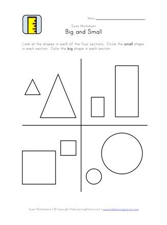 Black and white worksheet for identification of big and small. Pre Schooler Worksheet, Letter C Activities, Preschool Activities Printable, Abc Tracing, Math Practice Worksheets, Worksheet For Kids, Numbers Kindergarten, Free Kindergarten Worksheets, Alphabet Worksheets Preschool