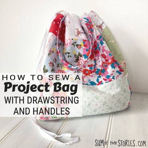 How to make the easiest reusable fabric Christmas gift bags — Sum of their Stories Craft Blog Easy Drawstring Bag, Fabric Stash Buster, Simple Sewing Tutorial, Sustainable Gift Wrap, Serger Sewing, Simple Bride, Reusable Gift Bags, Vintage Handkerchiefs, Toy Bags