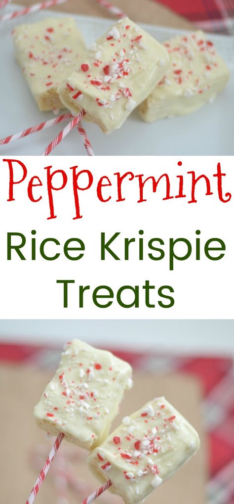 Holiday Rice, Peppermint White Chocolate, Rice Krispie Treats Christmas, Christmas Rice, Peppermint Recipes, Easy Holiday Treats, Peppermint White, Krispie Treats Recipe, Christmas Desserts Easy