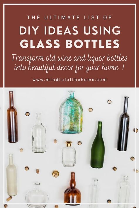 Repurposed Bottles Liquor, Reuse Liquor Bottles, Green Bottle Decor, Waste Glass Bottle Craft Ideas, Repurposed Glass Bottles, Liquor Bottle Decorating Ideas, Liquor Bottle Crafts Diy Ideas, Repurpose Glass Bottles, Diy Bottle Decor